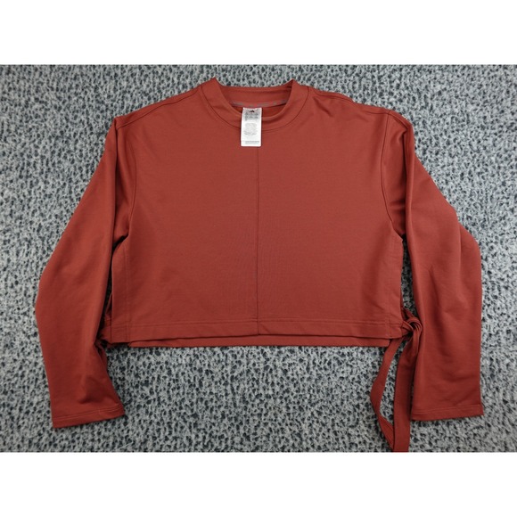 adidas Tops - Adidas Cropped Sweatshirt Womens S Rust Excellent Aeroready Side Tie JD4213